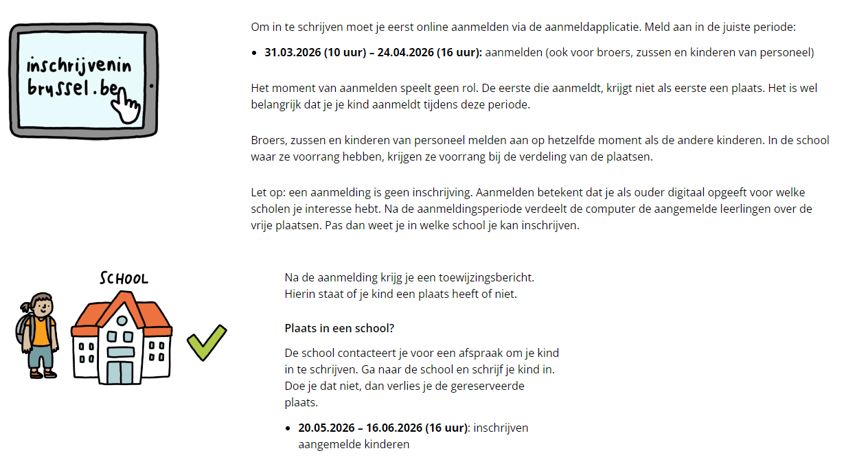 Inschrijven in Brussel